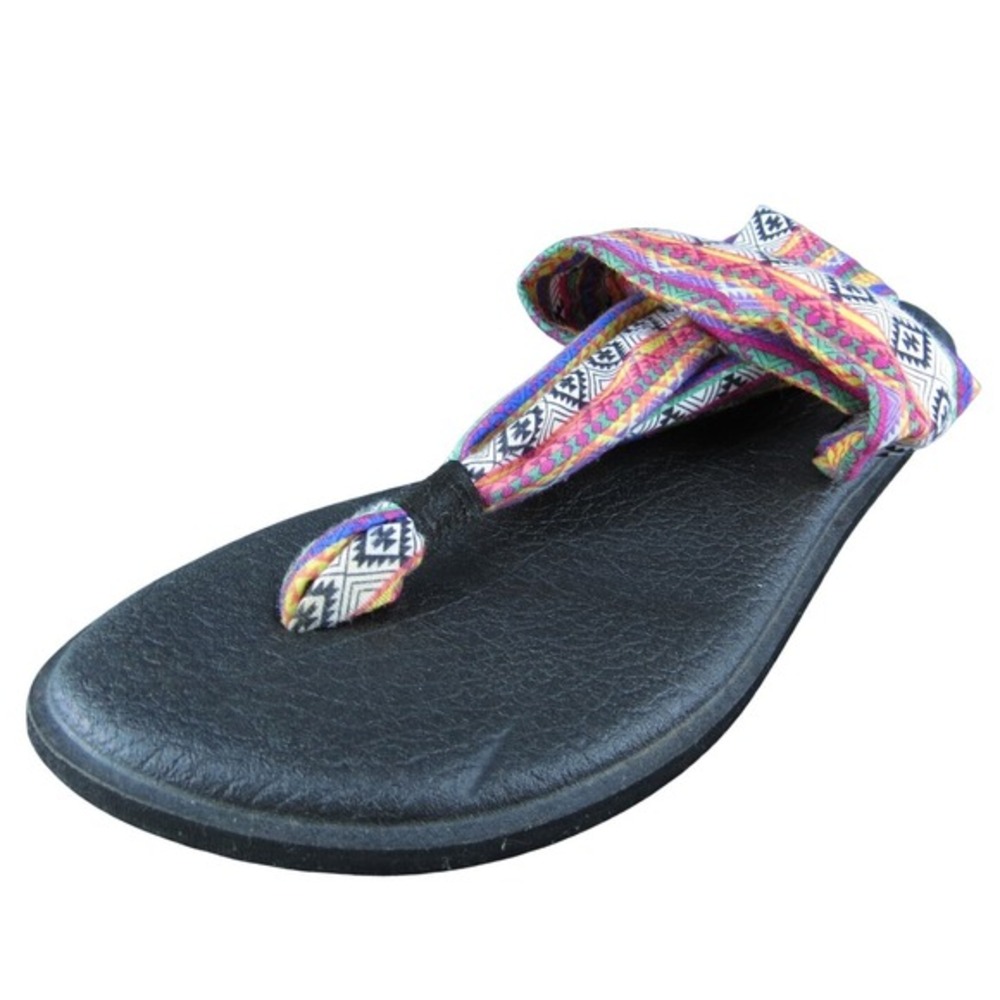 Sanuk Yoga Sling 2 Women Thong Sandal Size 9 Casual Comfort Multicolor Fabric